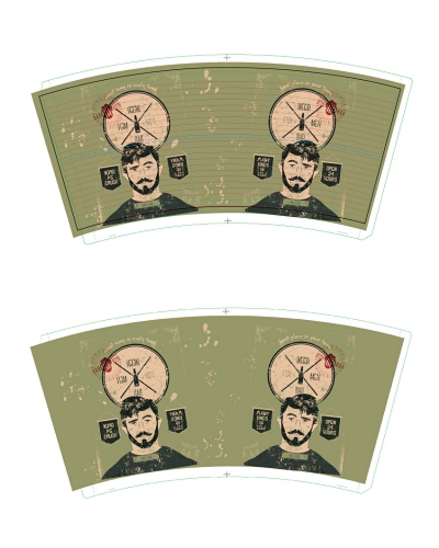 カフェ＆バーのドリンク提供紙コップ印刷